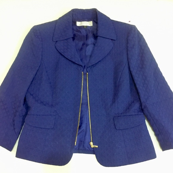 Tahari Jackets & Blazers - Tahari Cotton Blend Brocade Moto Style Jacket